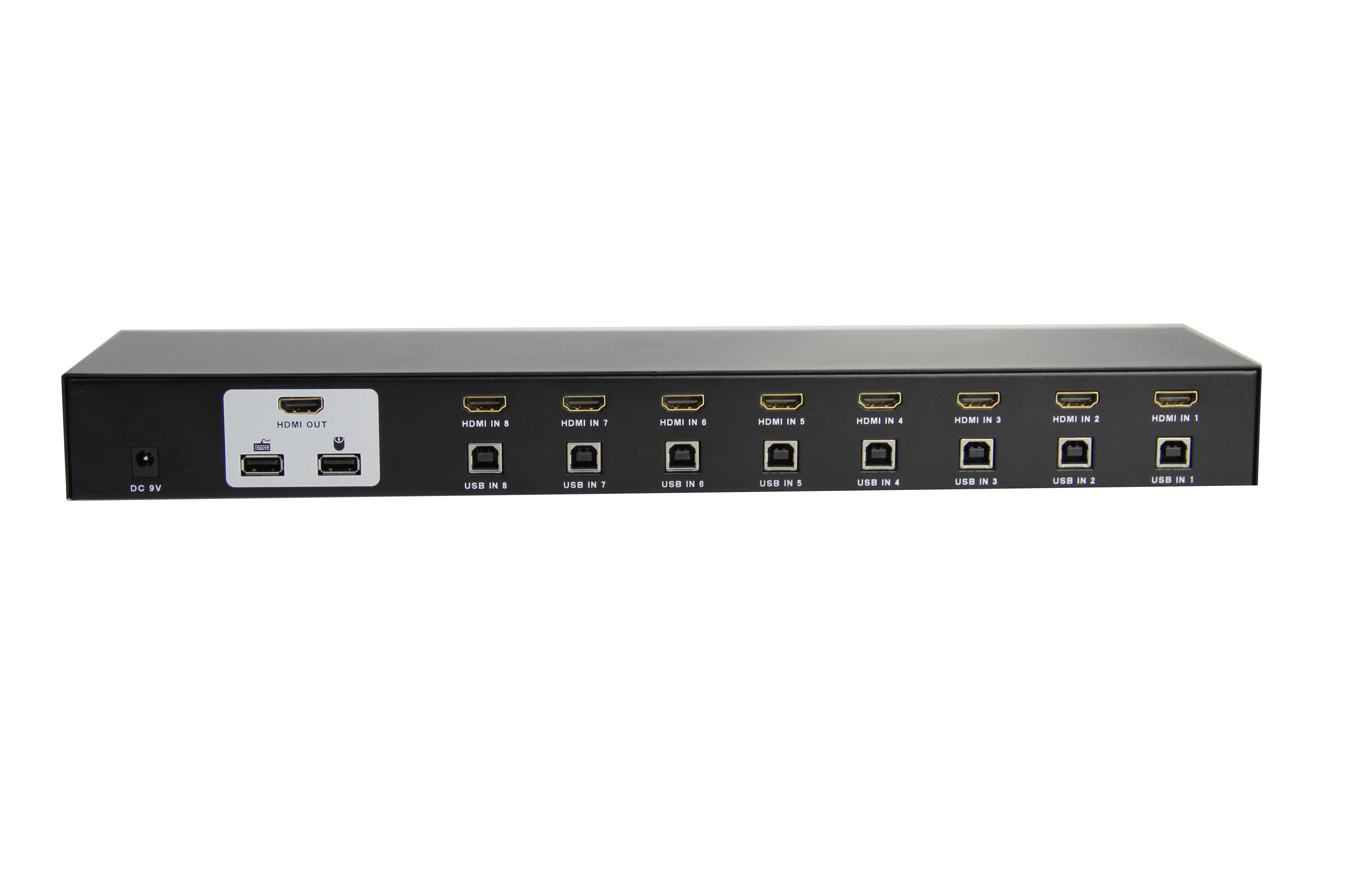 Montaje en bastidor de puertos HDMI 4,8, conmutador KVM de escritorio, montaje en bastidor 1U