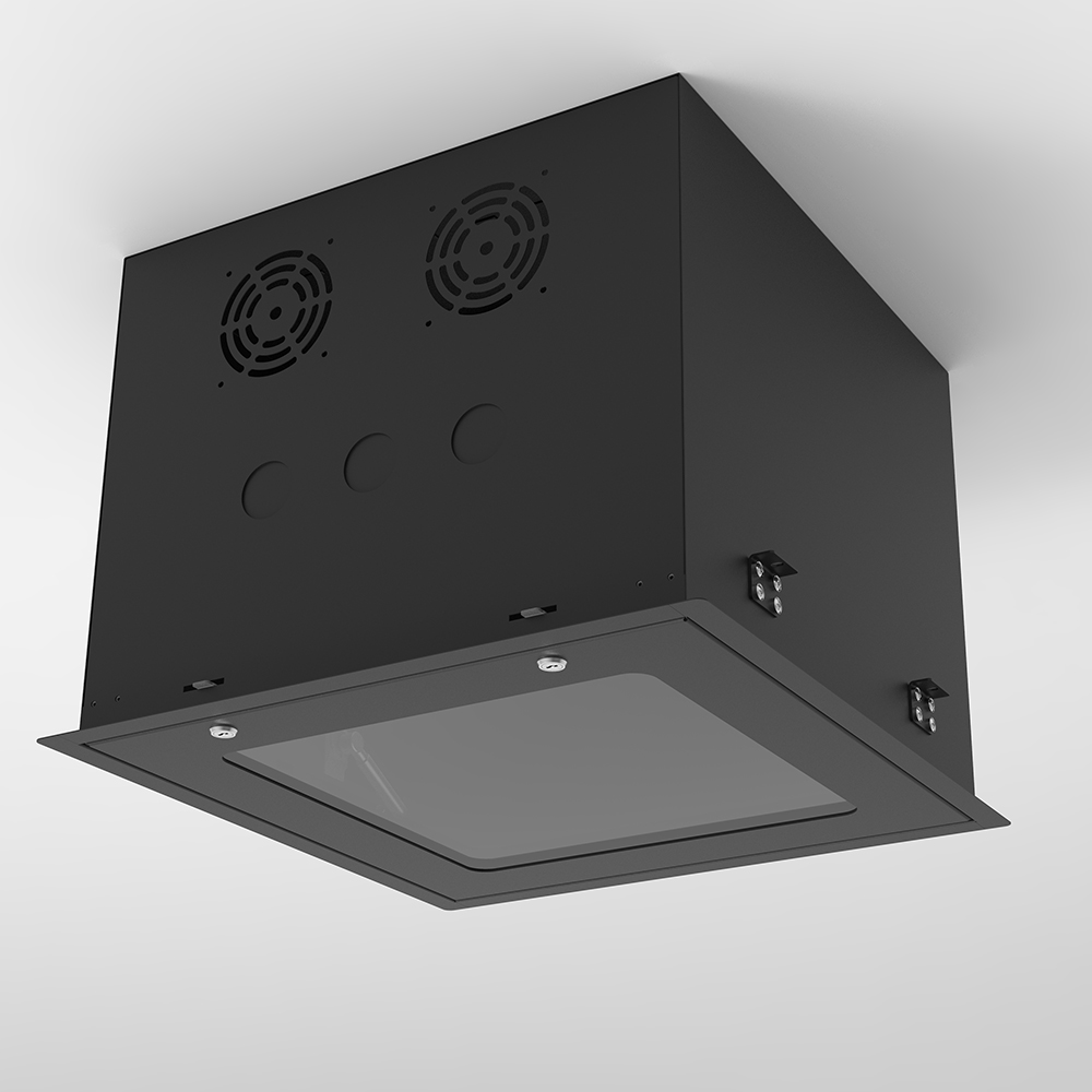 Gabinete rack con puerta de vidrio de 19' empotrable en el techo de 9U | Gabinete de TI que ahorra espacio