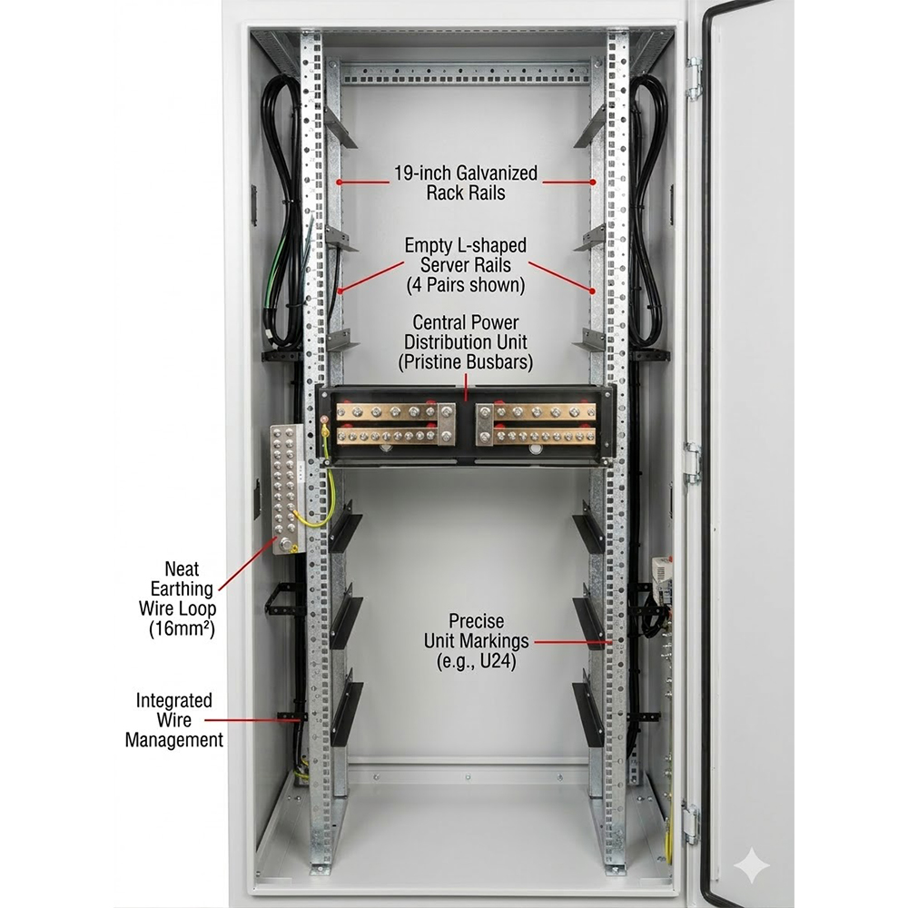 Gabinete de telecomunicaciones para exteriores IP65 42U 800×800 con aire acondicionado y sistema de monitoreo