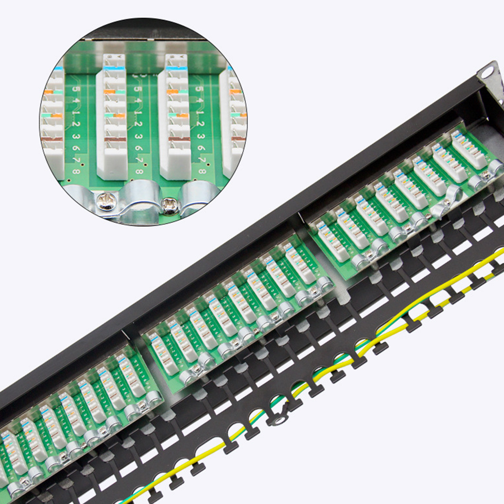 Panel de conexión Cat6A FTP de 24 puertos