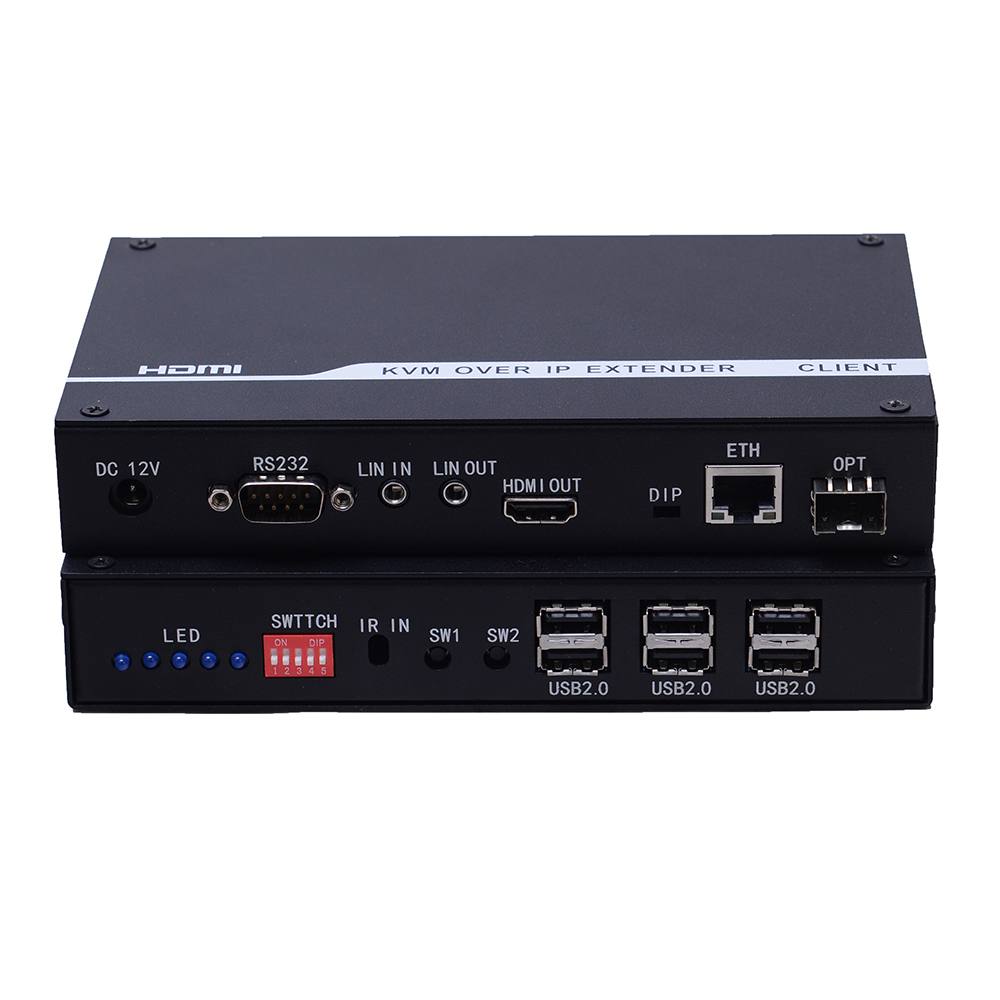 Extensor de red óptica KVM OVER IP HDMI sin pérdidas