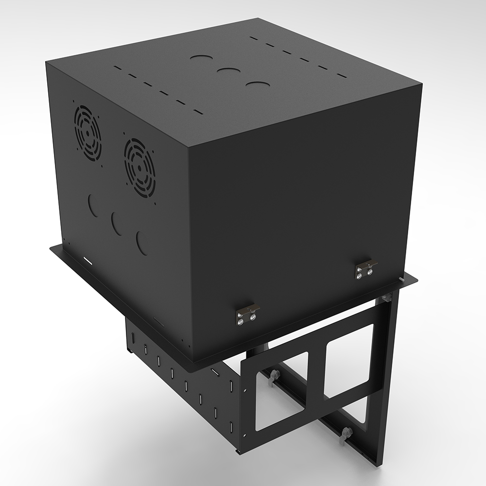 Gabinete rack con puerta de vidrio de 19' empotrable en el techo de 9U | Gabinete de TI que ahorra espacio