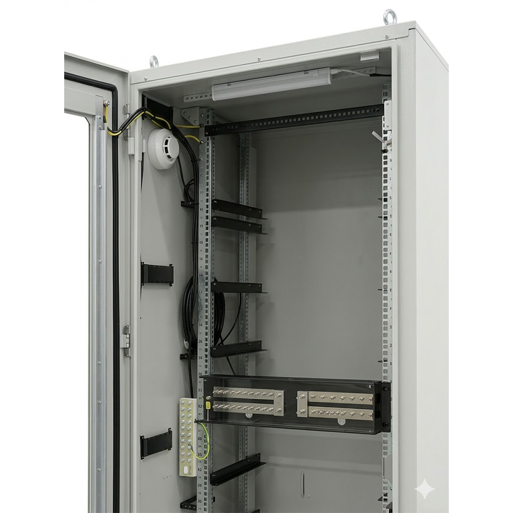Gabinete de telecomunicaciones para exteriores IP65 42U 800×800 con aire acondicionado y sistema de monitoreo