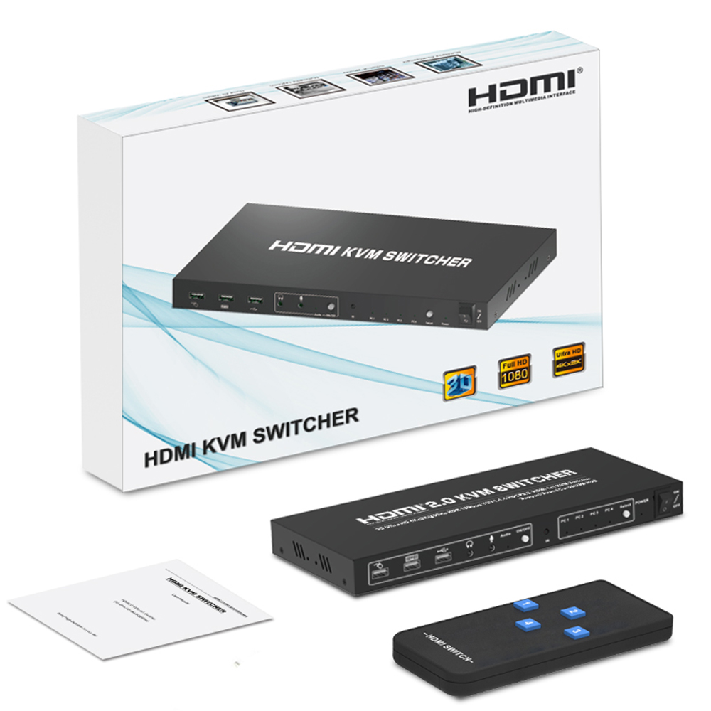 Nuevo Switch KVM 4x1 HDMI 4 Puertos 3840x2160@30Hz