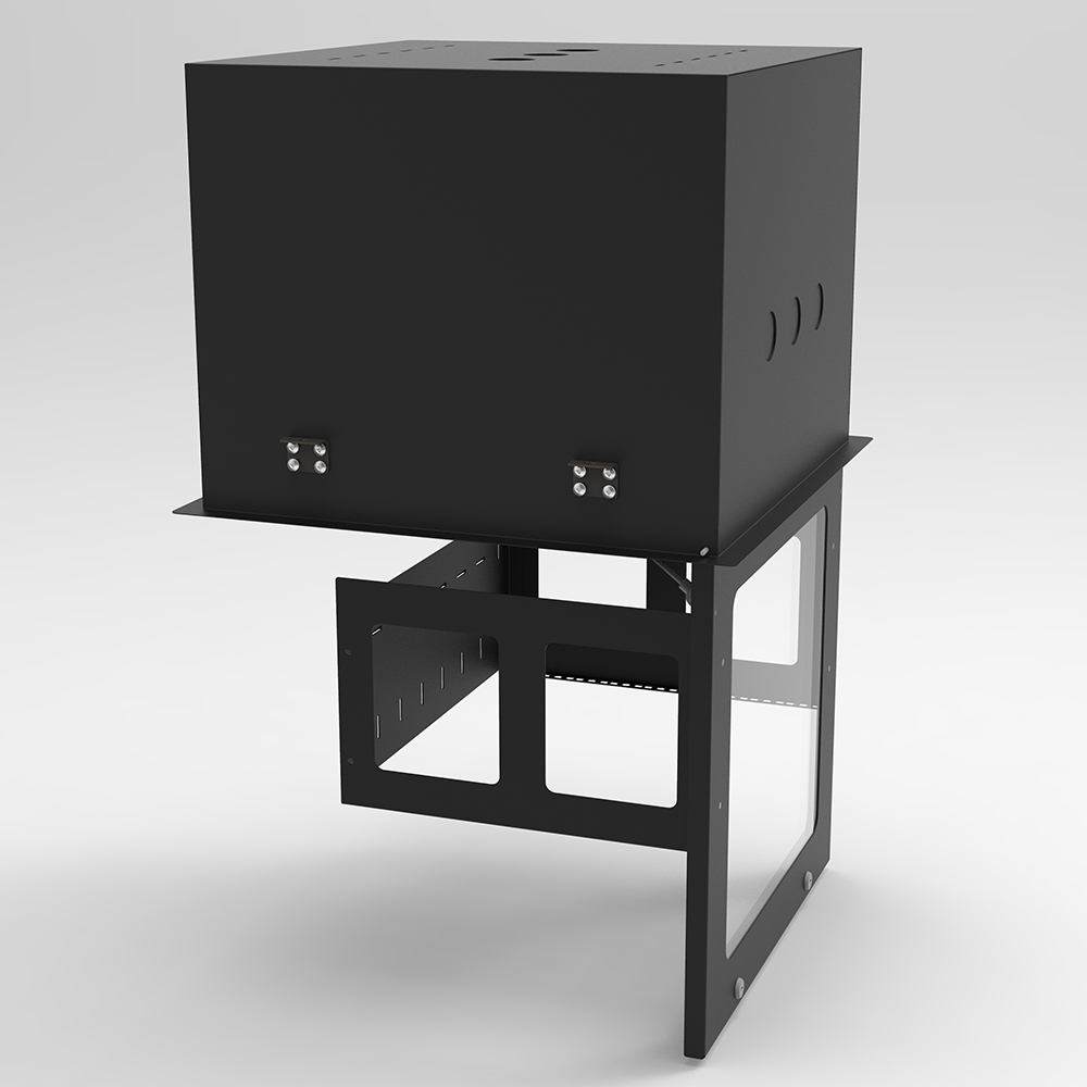 Gabinete rack con puerta de vidrio de 19' empotrable en el techo de 9U | Gabinete de TI que ahorra espacio