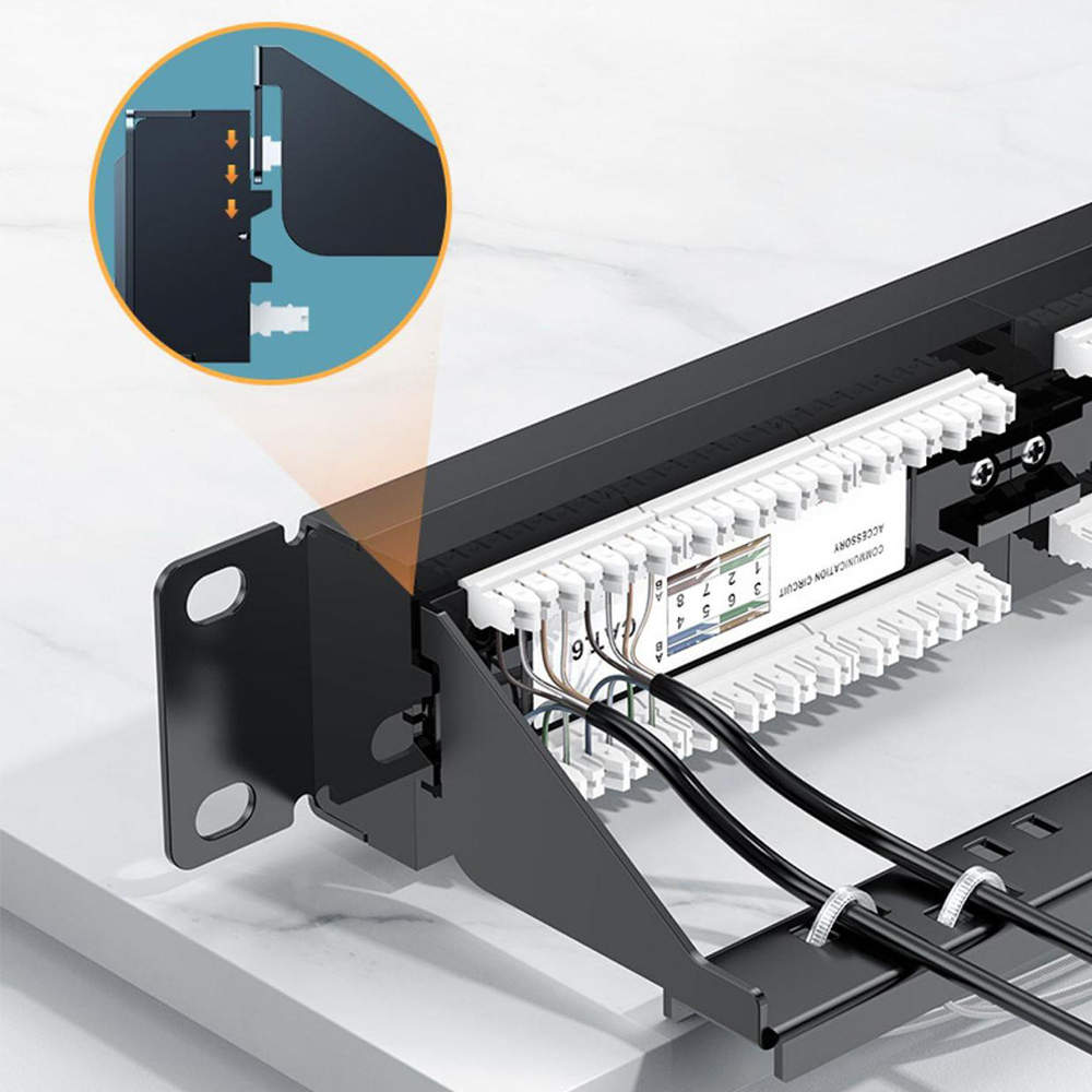 Panel de conexión Cat6 UTP de 24 puertos