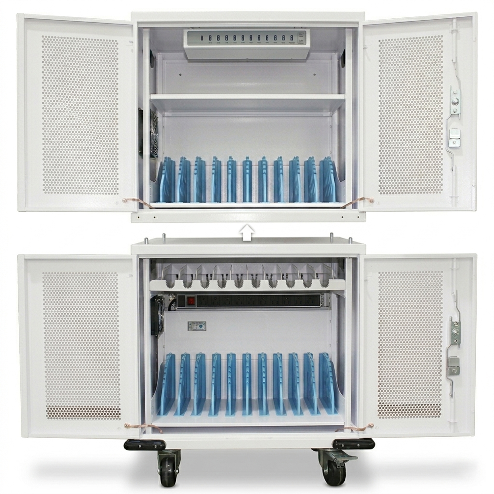 Gabinete de carga de la serie básica Webit de 20 puertos: solución de carga segura de CA y USB-C