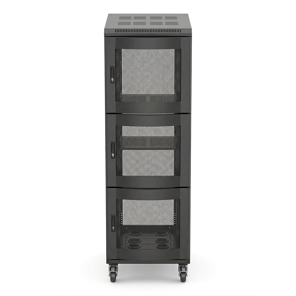 Armario Rack para Servidores 42U 3 Compartimentos 800x1000 | Gabinete de red de alta resistencia con perfil de 9 pliegues y puertas de malla ARC 