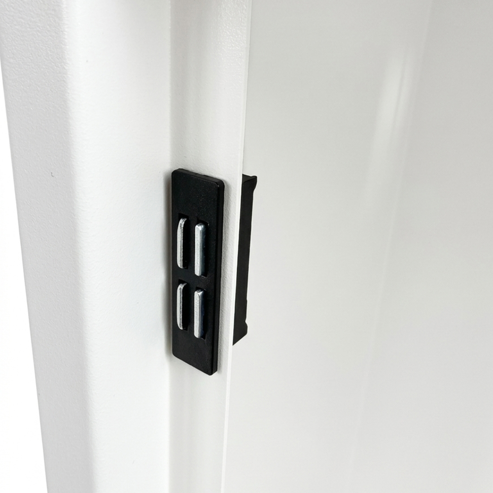 Gabinete de almacenamiento de acero montado en la pared con puerta de vidrio - Cierre magnético, 380×210×382 mm