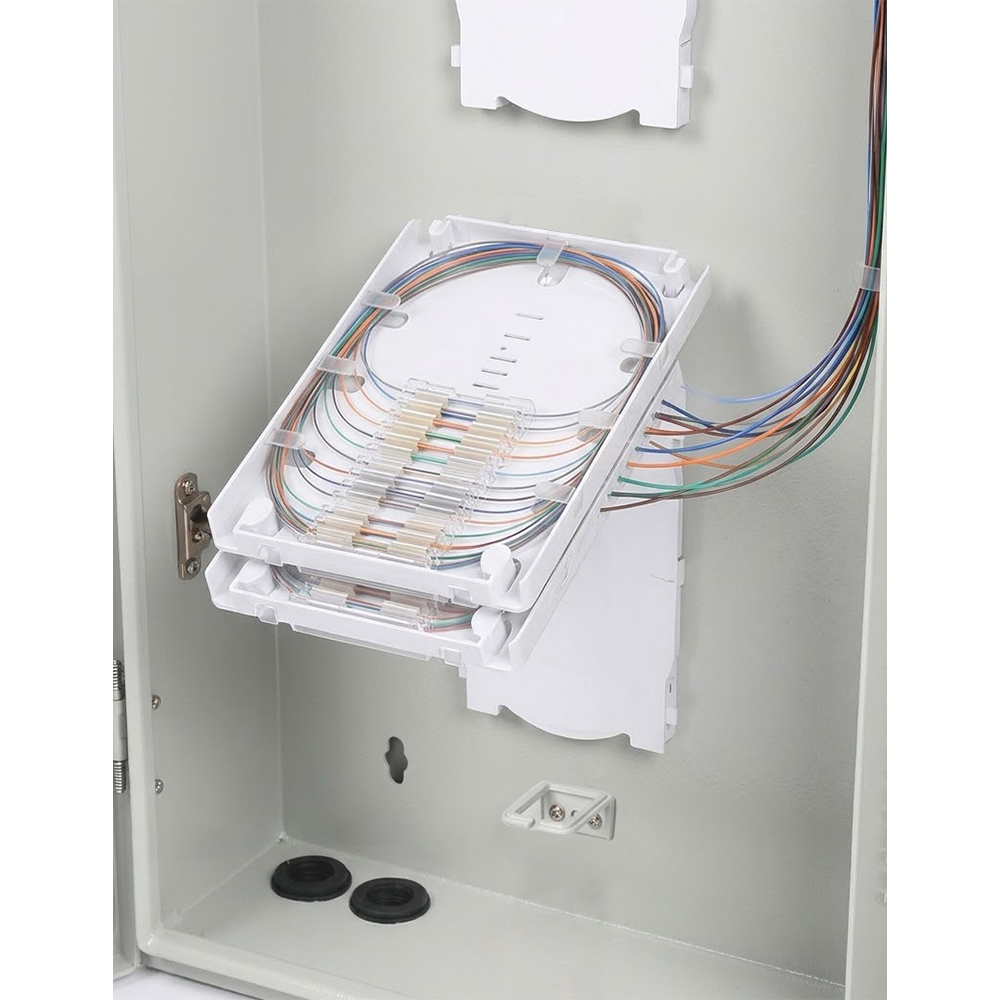 Marco de distribución de fibra óptica montado en la pared de 48 núcleos | Panel de conexión de fibra interior para FTTH y telecomunicaciones