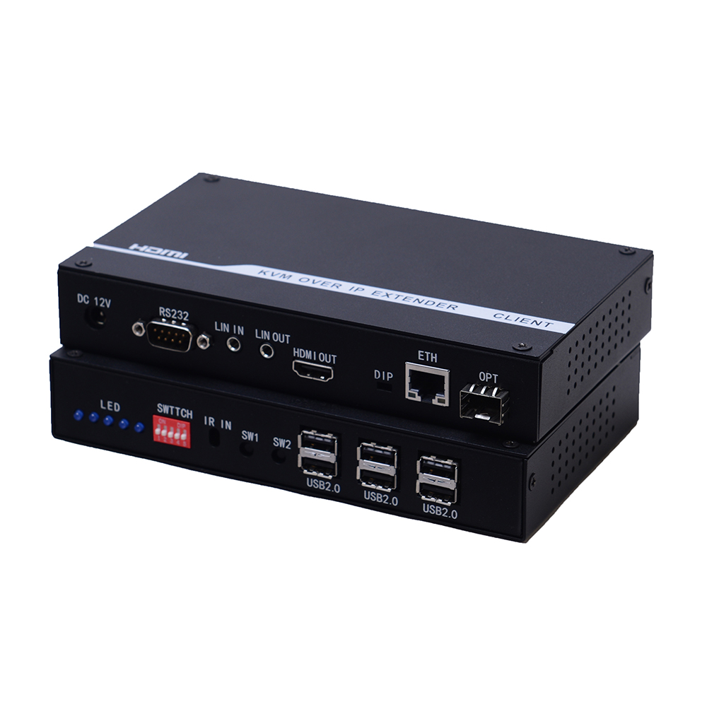 Extensor de red óptica KVM OVER IP HDMI sin pérdidas