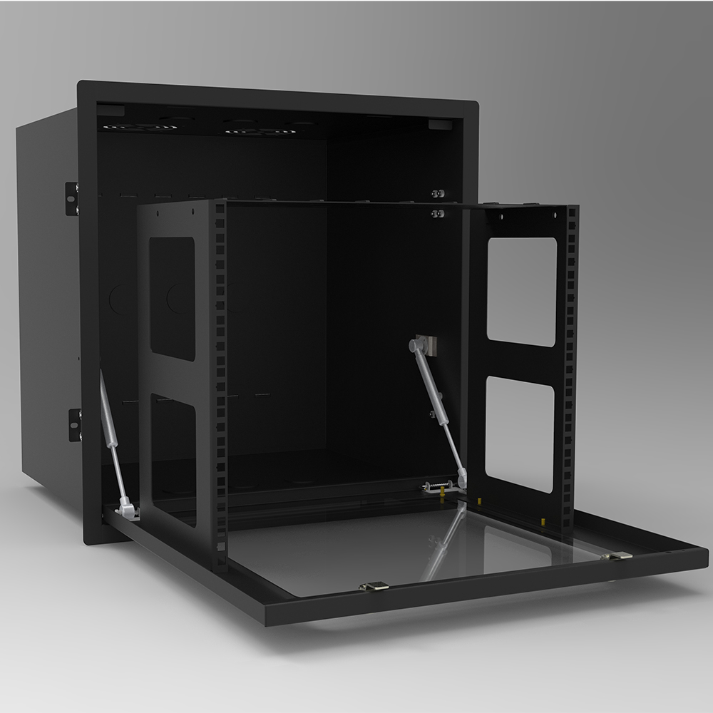 Gabinete rack con puerta de vidrio de 19' empotrable en el techo de 9U | Gabinete de TI que ahorra espacio