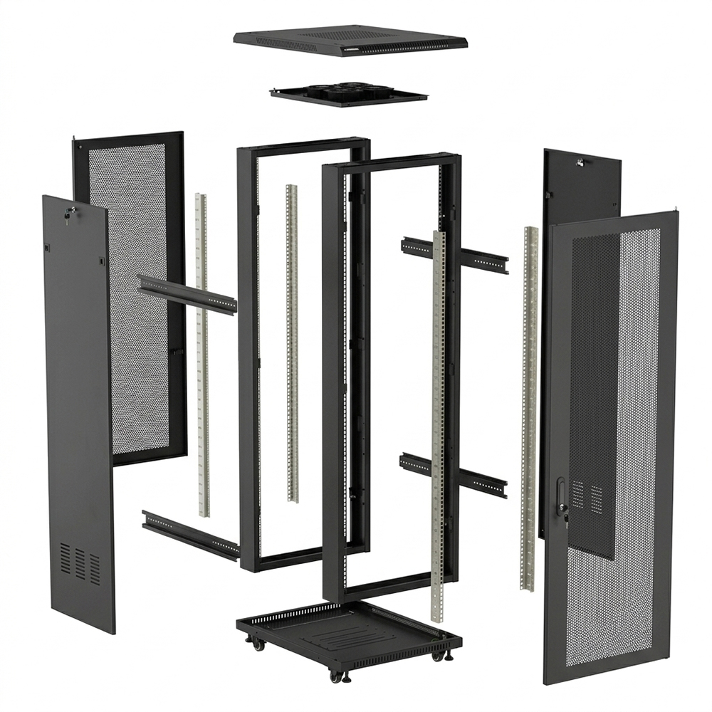 WEBIT Gabinete rack para servidores independiente Slimline 42U 600x800 | Tipo de puerta de malla única
